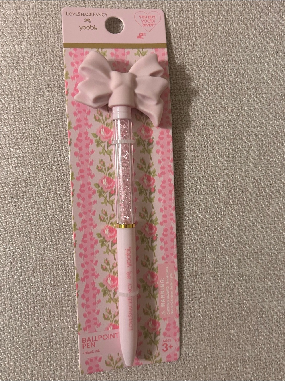 LoveShackFancy x Target Yoobi Pink Bow Ballpoint Pen by
